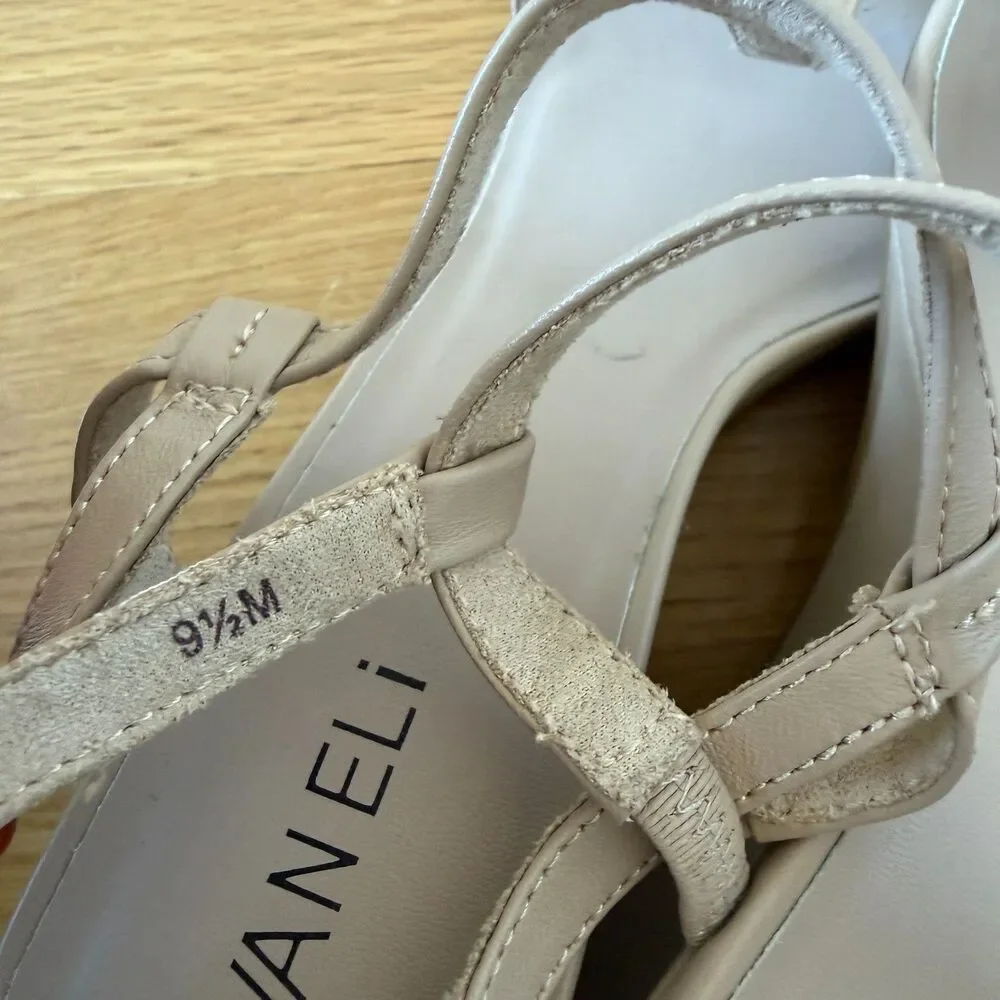 Vaneli Mohan Wedge Sandals – Beige/Cream – Size 9.5 M NWOB